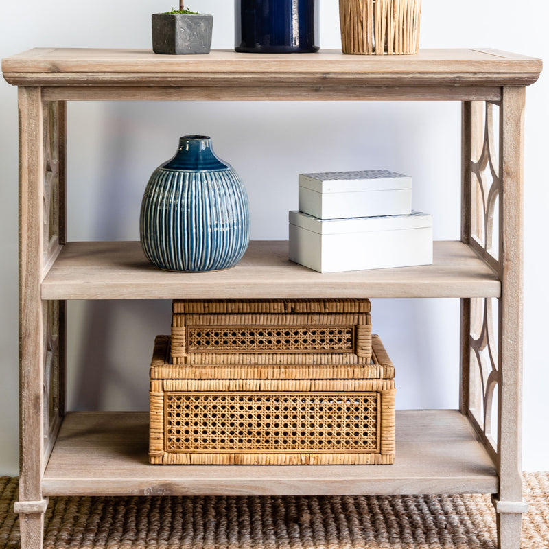 shelf accessories bundle wood rattan boxes