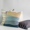 couch pillow bundle, blue ombre pillow, blue striped pillow, lumbar pillow with tassels